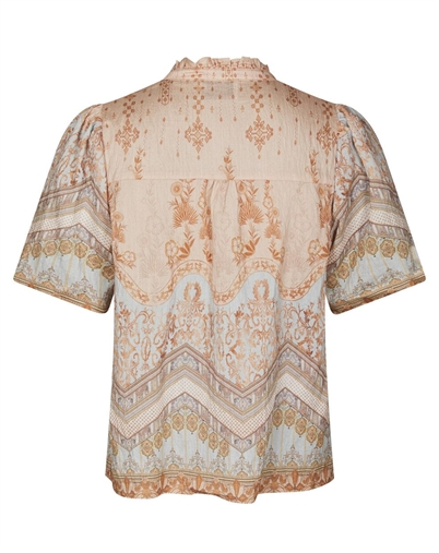 Neo Noir - Torana Flower Border Bluse - Flower Peach